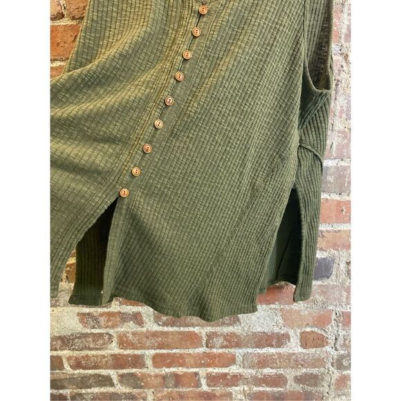 Cleo & Wolf Green Button-down Flowy Ribbed Tanktop Ladies Size XL - Picture 4 of 7